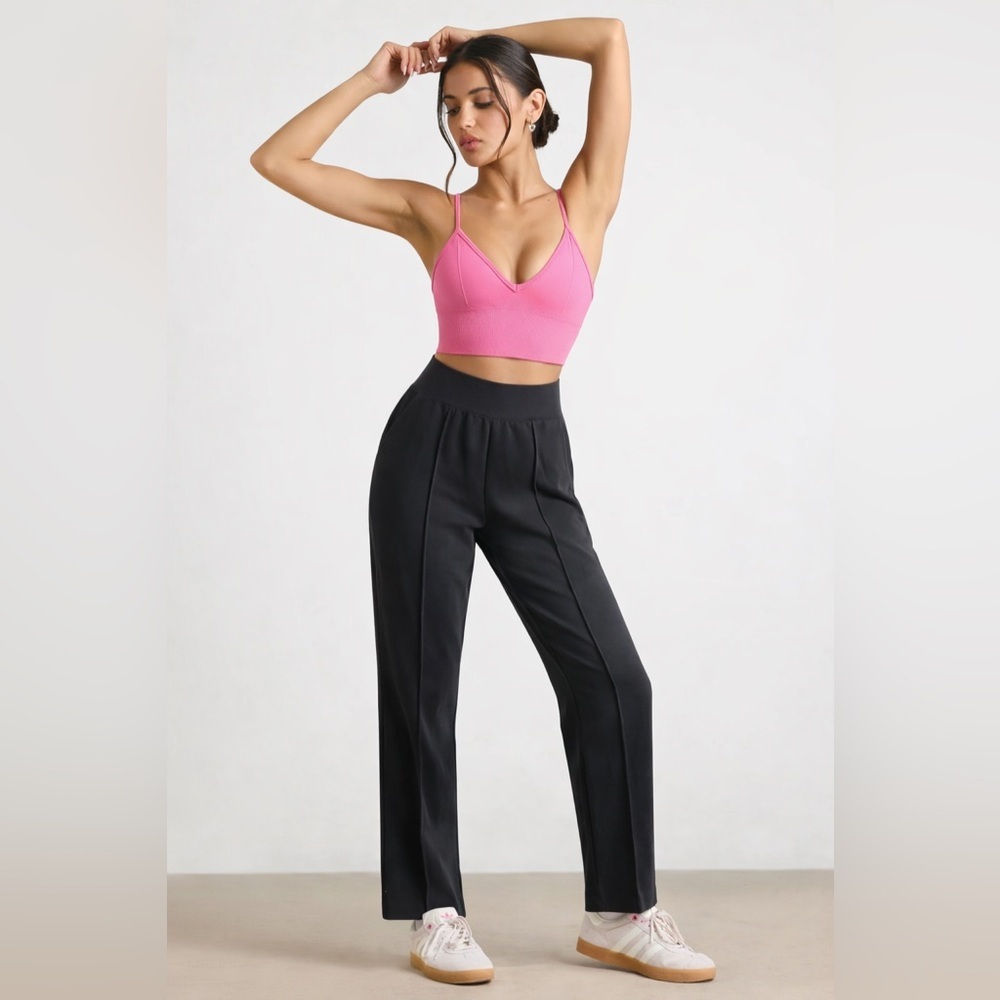 FLX Pleated Sweatpants Black Size M Stretch Waist